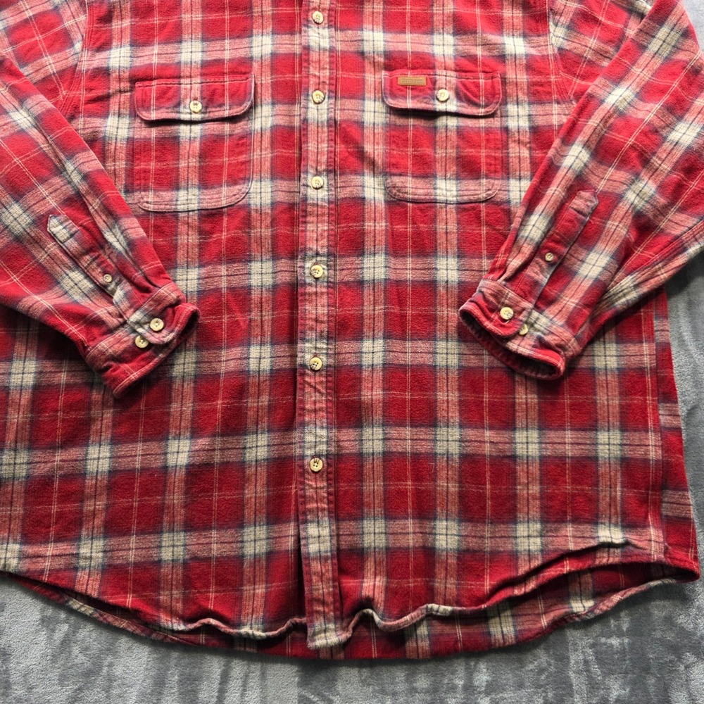 Carhartt Flannel Shirt 2XL Red Mens Relaxed Fit Cotton Plaid Workwear Button Up - Picture 3 of 10